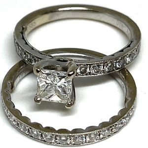 EGL USA Women’s Diamond Engagement Ring Set Main Diamond .85 Side Diamonds .75
